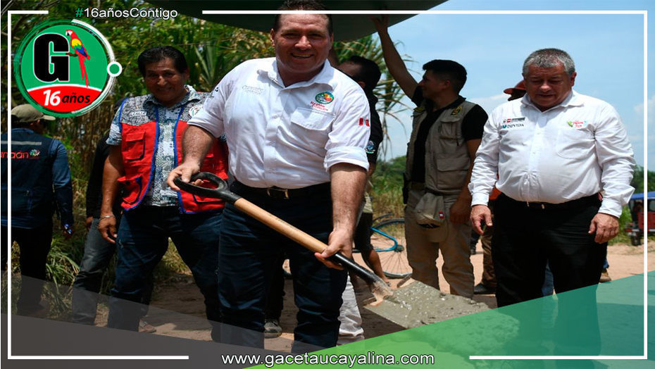 GOREU y Devida colocan primera piedra del camino vecinal Nueva Alianza-Perla de Saja Selva