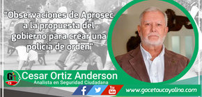 Observaciones de Aprosec a la propuesta del gobierno para crear una policía de orden