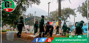 Recuperan parques y jardines de la ciudad de Huánuco
