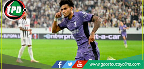 El delantero colombiano Luis Díaz encaminó la victoria del Liverpool en la Europa League 