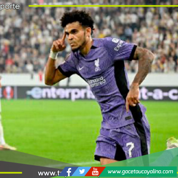 El delantero colombiano Luis Díaz encaminó la victoria del Liverpool en la Europa League 