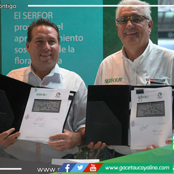 Gobernador de Ucayali y Director de Serfor Firman Protocolo para Mejorar Manejo de Recursos Forestales y Fauna Silvestre en Expo Amazónica 2023