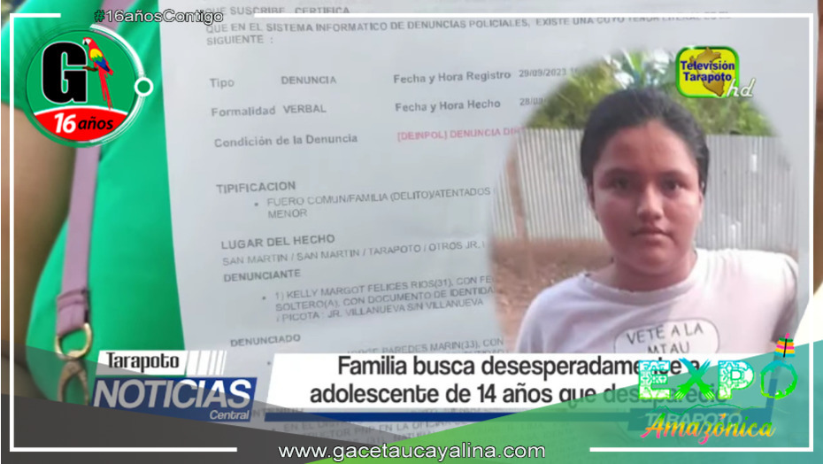 Tarapoto: adolescente de 14 años desapareció