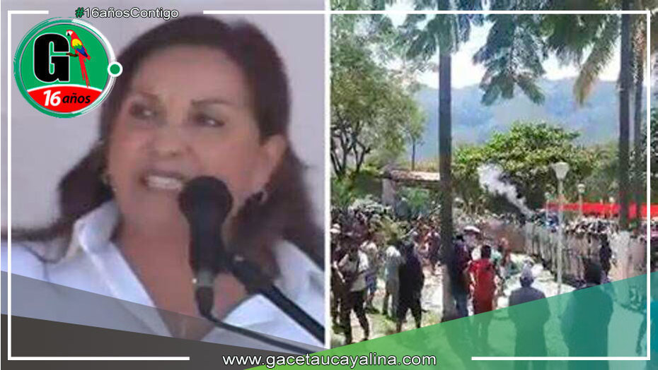Protestas y enfrentamientos con la policía por visita de Dina Boluarte en Chanchamayo