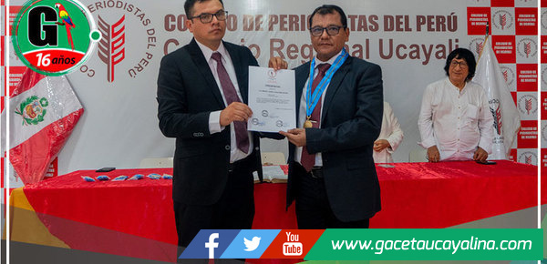 Mg. Miguel Ángel Saavedra Neyra asume decanato del Colegio de Periodistas del Perú en Ucayali