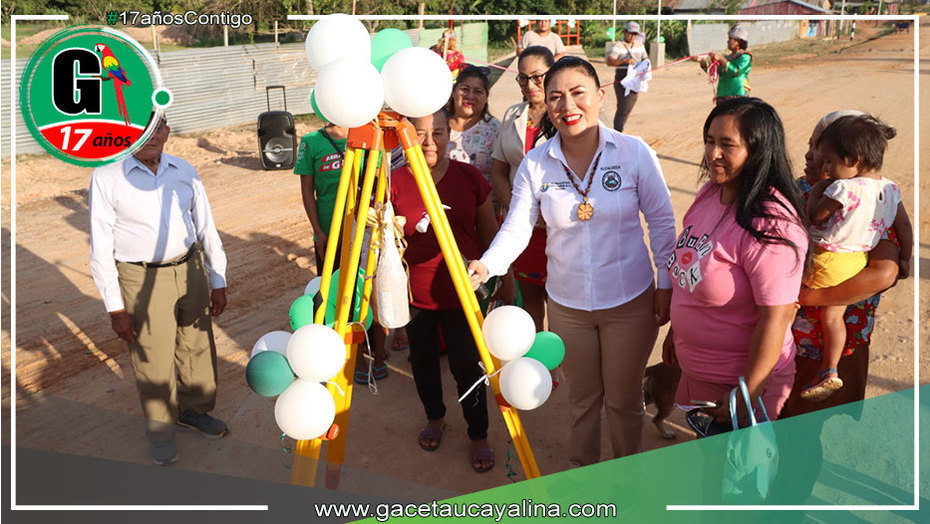 Alcaldesa de Yarinacocha Inauguran dos obras importantes en el distrito.