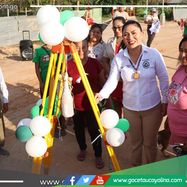 Alcaldesa de Yarinacocha Inauguran dos obras importantes en el distrito.