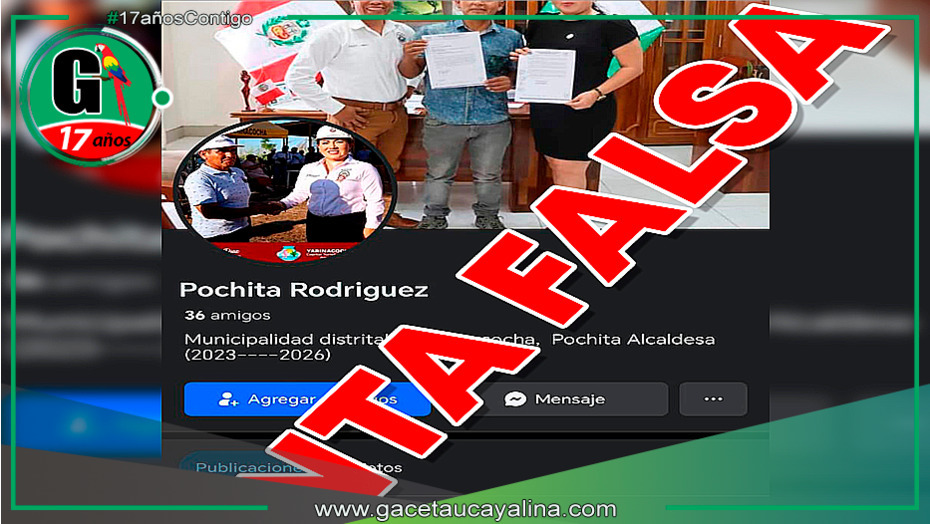 Municipalidad de Yarinacocha denuncia perfil falso en redes sociales
