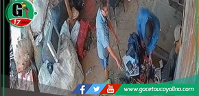 Cámaras de seguridad registran el robo a mano armada y detención de los delincuentes