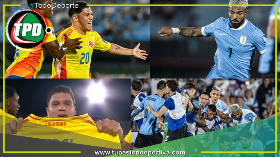 Uruguay vence 3-2 a Colombia en un emocionante duelo de Eliminatorias.