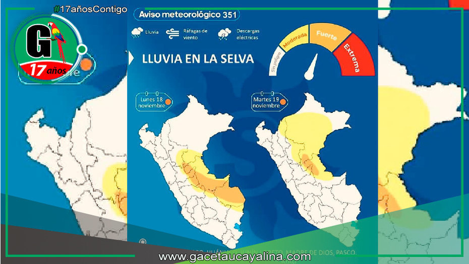 SENAMHI emite alerta meteorológica