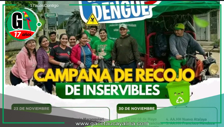 Municipalidad Provincial de Atalaya lanza campaña de recojo de inservibles.