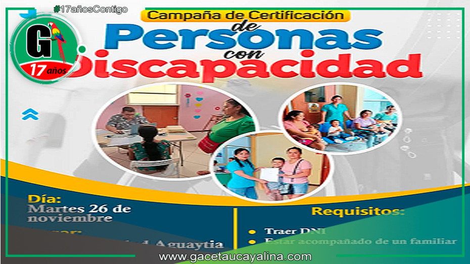 Campaña certifica a personas con discapacidad