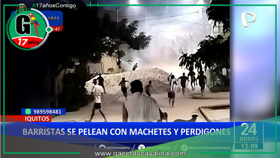 Terror por pelea entre barristas armados con machetes y perdigones