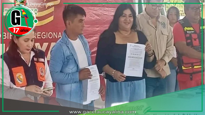 Municipalidad de Irazola recibe equipo para combatir incendios forestales.