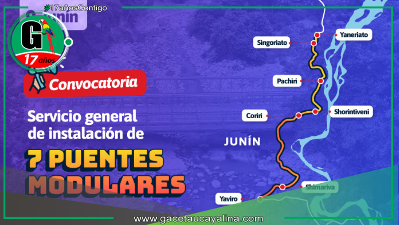 MTC invertirá más de S/10 millones en instalación de puentes modulares en Satipo