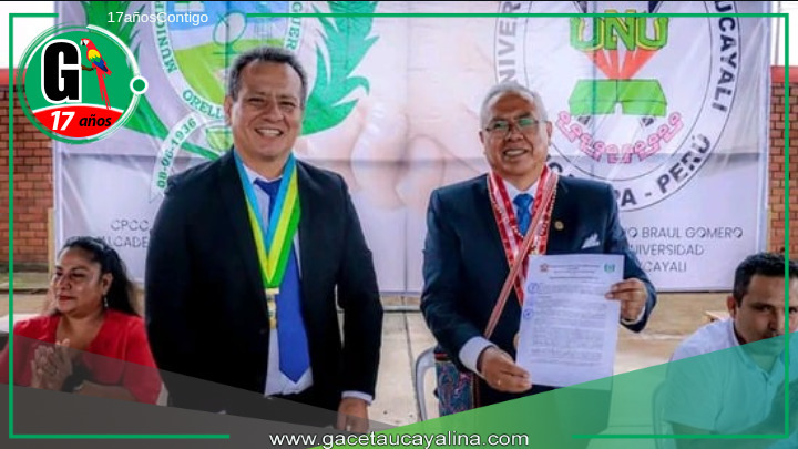 Distrito de Vargas Guerra Honra al Rector de la Universidad Nacional de Ucayali.