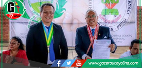 Distrito de Vargas Guerra Honra al Rector de la Universidad Nacional de Ucayali.