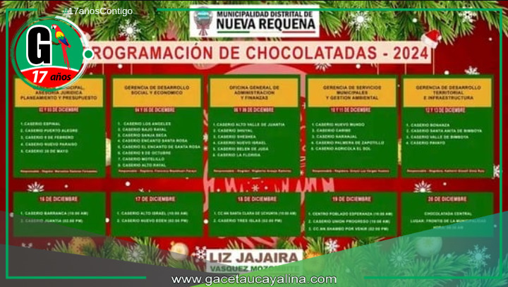 La Municipalidad de Nueva Requena Organiza Chocolatadas para Niños.