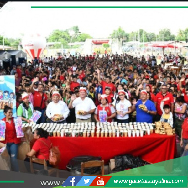 Más de 1000 niños disfrutaron de la primera chocolatada navideña del 2024 en Sepahua.