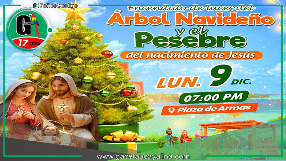 Provincia de Ucayali encenderá árbol y pesebre hoy 9 de diciembre