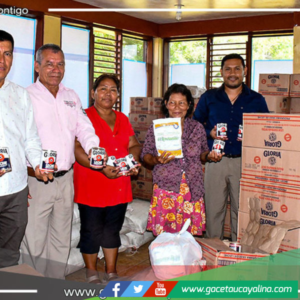 Distribución de productos del Programa Nacional Vaso de Leche en Sepahua