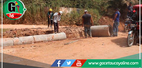 Trabajos de mejoramiento de colocación de tubos de concreto en alcantarillas se realizó en la Av. Radar y Túpac Amaru 