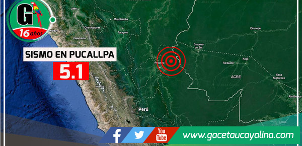 Temblor de magnitud 5.1 sacude Pucallpa, sin reporte de daños