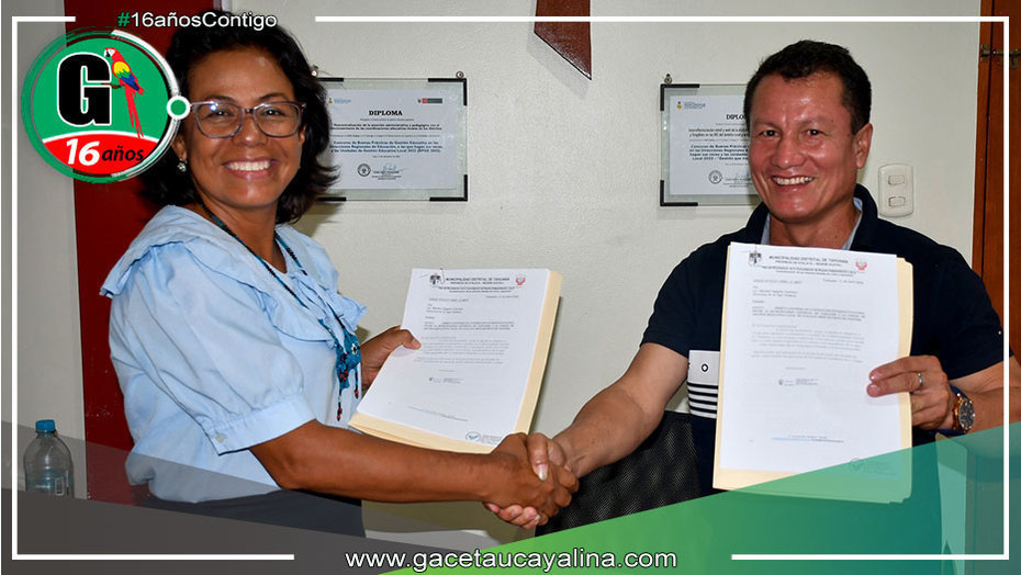 Firman convenio para mejorar servicio educativo en Tahuania