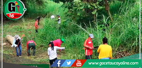 Municipalidad Provincial de Ucayali emprende labores de limpieza y desbroce en la quebrada Maquia