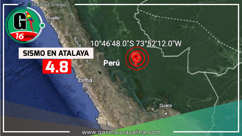 Sismo de Magnitud 4.8 Estremece la Ciudad y Provincia de Atalaya