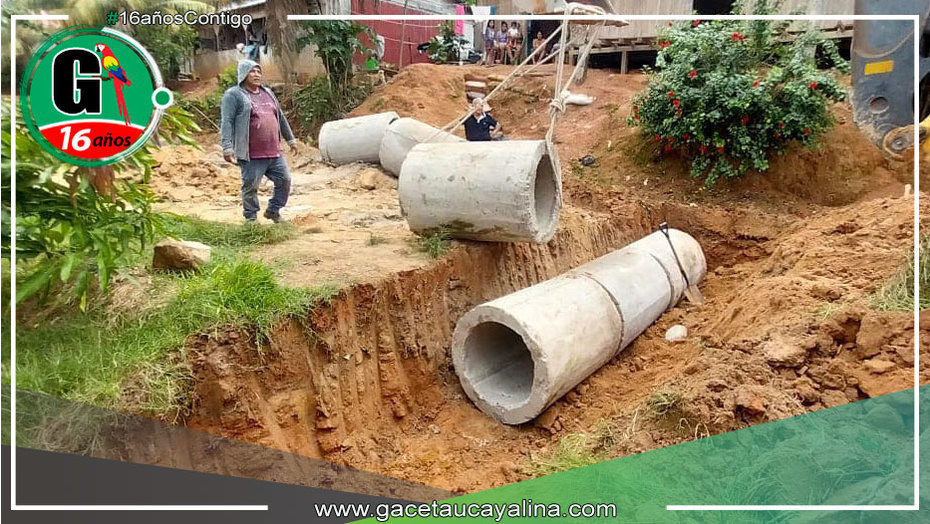 Alcaldía de Ucayali avanza en obras: Construcción de segunda alcantarilla en barrio La Marina