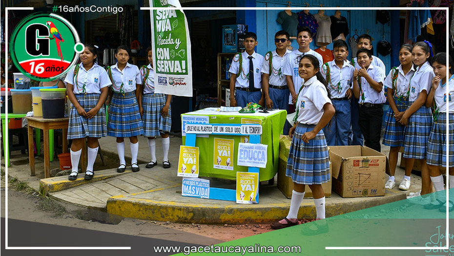 Escolares de Sepahua lideran campaña de sensibilización por el Día Mundial del Reciclaje