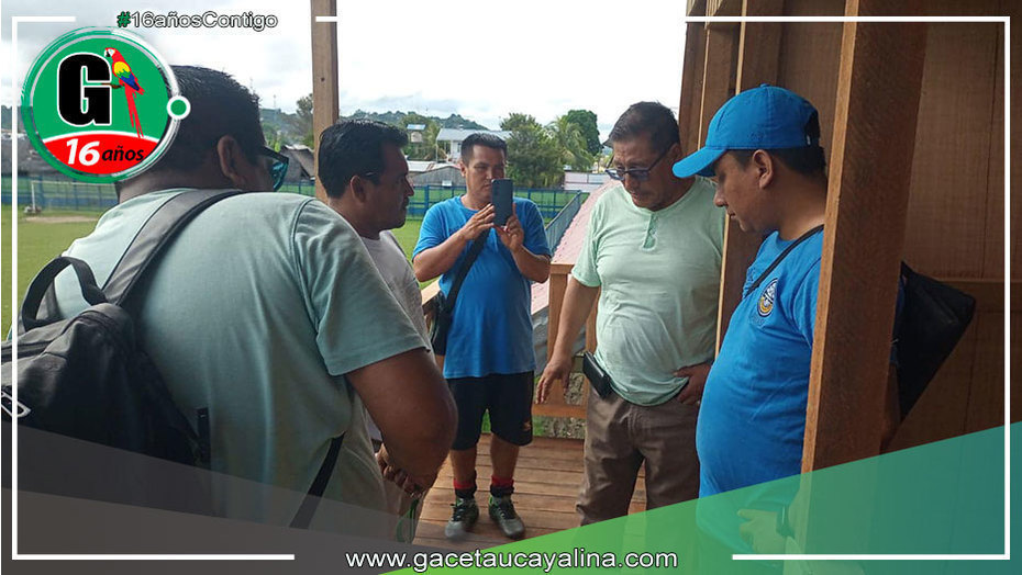 Rodolfo Lovo Tello y Percy Ruiz Vargas inspeccionan mejoras en estadio municipal de Ucayali