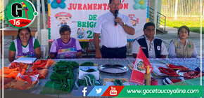 Alcalde de Atalaya Juramenta a Brigadieres Escolares en la I.E. N° 286 Ángel Arellano