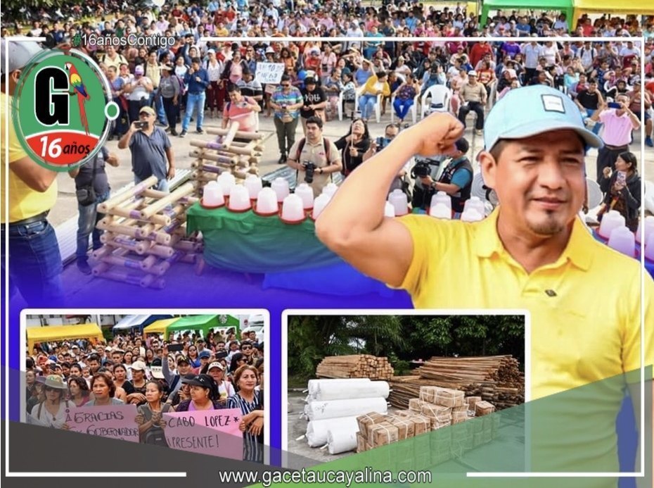 Gobernador entrega implementos y materiales para construcción de galpones en Maynas