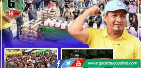 Gobernador entrega implementos y materiales para construcción de galpones en Maynas 