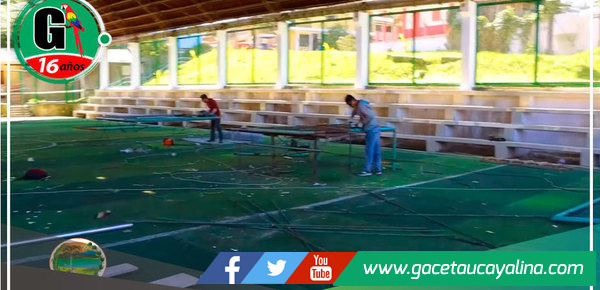 Avanza la Refacción de la Cancha Sintética del Barrio Ucayali en Contamana