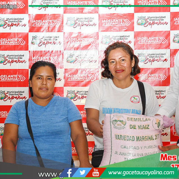 Municipalidad de Sepahua entrega semillas de maíz a comités PRONOEI