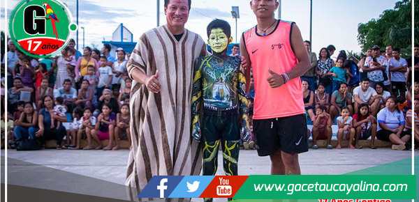 Niños y jóvenes brillan en el concurso de cuerpos pintados en Tahuanía