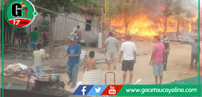 Incendio devasta 15 viviendas en el distrito de Manantay