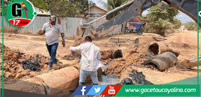 Se colocó material ligante en Av. Play wood del A.H. Carlos Acho Mego