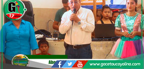 Rodolfo Lovo celebra aniversario escolar en Contamana