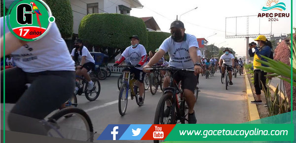 Promueven integración familiar con gran bicicleteada en Pucallpa