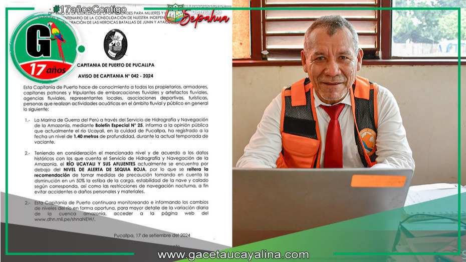 Municipalidad de Sepahua implementa medidas ante descenso crítico del río Ucayali