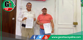 Gobernador y alcalde firman convenio para obra en Contamana