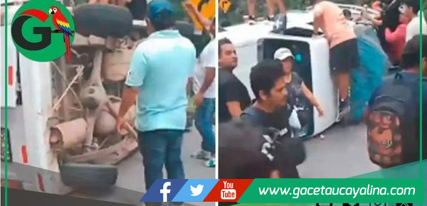 Tarapoto: Volcadura de combi con turistas a un paso del abismo