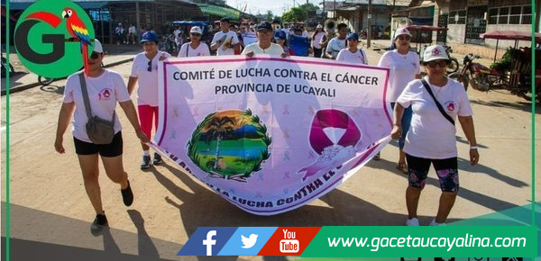 Municipalidad de Ucayali marcha por la prevención del cáncer de mama