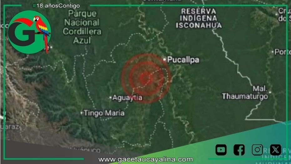 Temblor de magnitud 4.3  sorprendio a la región Ucayali esta madrugada