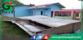 Lluvias destruyen colegio en Tangarana y autoridades inician reparaciones